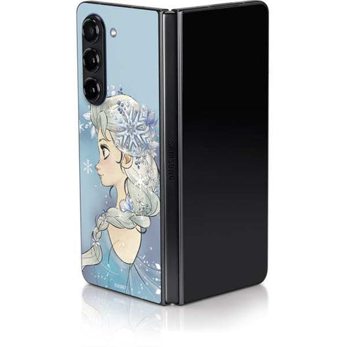 Disney Frozen Elsa Side Portrait Art Galaxy Z Fold5 5G Skin