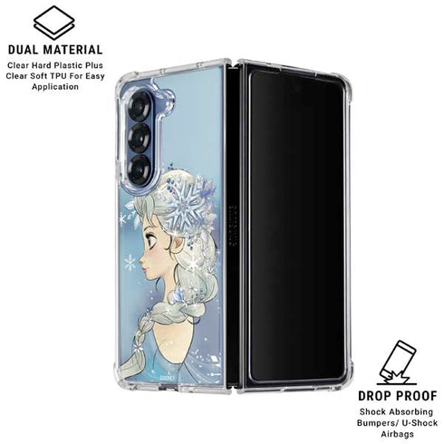 Disney Frozen Elsa Side Portrait Art Galaxy Z Fold6 Clear Case