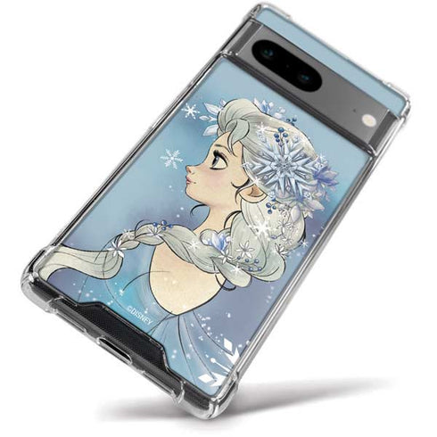 Disney Frozen Elsa Side Portrait Art Google Pixel 8a Clear Case