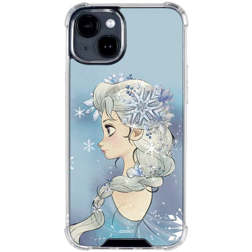 Disney Frozen Elsa Side Portrait Art iPhone 15 Clear Case