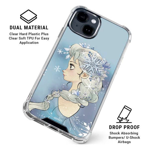 Disney Frozen Elsa Side Portrait Art iPhone 15 Clear Case