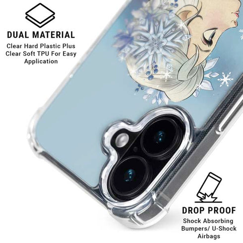Disney Frozen Elsa Side Portrait Art iPhone 16 Clear Case