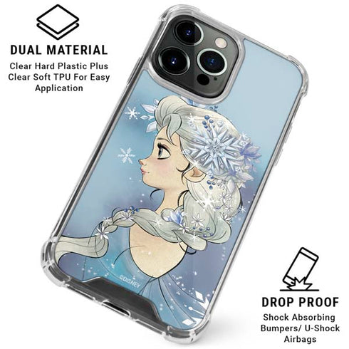 Disney Frozen Elsa Side Portrait Art iPhone 16 Pro Max Clear Case