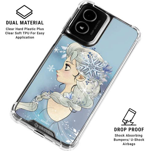 Disney Frozen Elsa Side Portrait Art Moto G Power 5G (2024) Clear Case