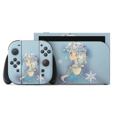 Disney Frozen Elsa Side Portrait Art Nintendo Switch 2 (2025) with Joy-Con Skin