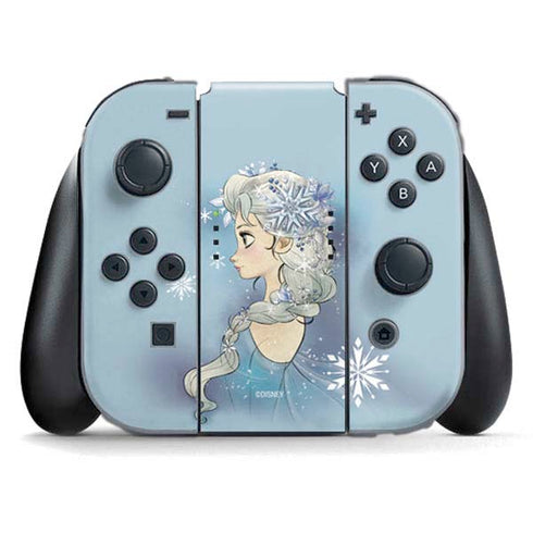 Disney Frozen Elsa Side Portrait Art Nintendo Switch (2017-2021) Joy-Con Controller Skin