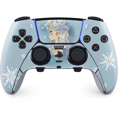 Disney Frozen Elsa Side Portrait Art PS5 DualSense Edge Pro Controller Skin