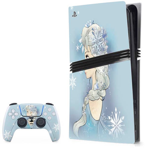 Disney Frozen Elsa Side Portrait Art PS5 Pro Bundle Skin