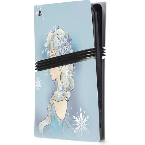 Disney Frozen Elsa Side Portrait Art PS5 Pro Console Skin