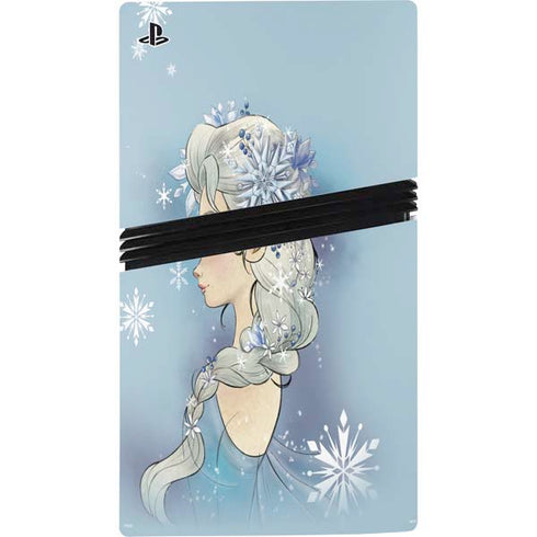 Disney Frozen Elsa Side Portrait Art PS5 Pro Console Skin