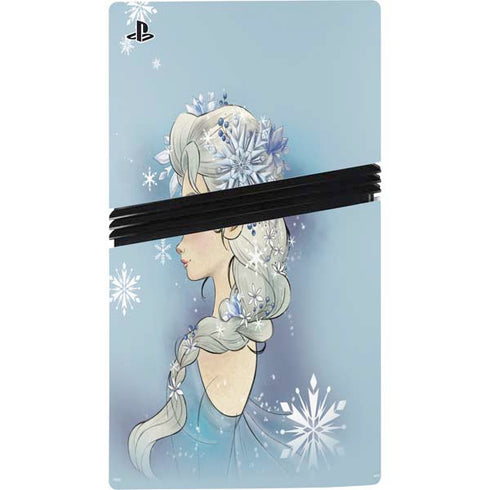 Disney Frozen Elsa Side Portrait Art PS5 Pro Disk Console Skin