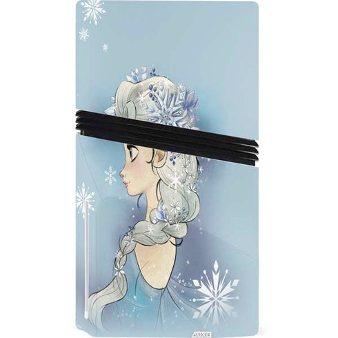 Disney Frozen Elsa Side Portrait Art PS5 Pro Disk Console Skin