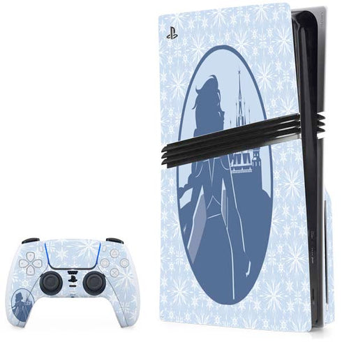 Disney Frozen II Elsa Silhouette PS5 Pro Disk Bundle Skin