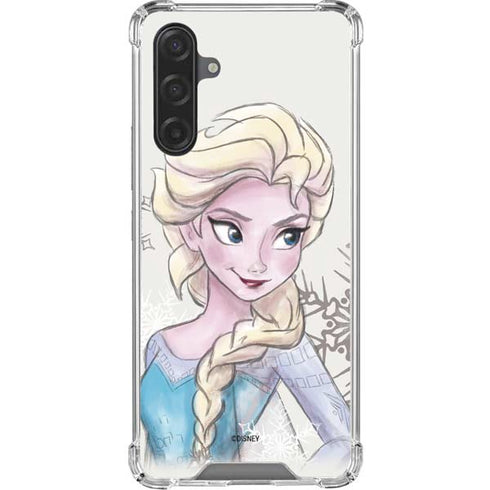 Disney Frozen Elsa Snowflakes Art Galaxy A17 Clear Case