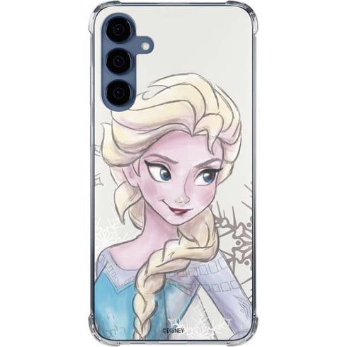 Disney Frozen Elsa Snowflakes Art Galaxy A55 5G Clear Case