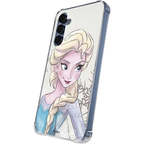 Disney Frozen Elsa Snowflakes Art Galaxy A55 5G Clear Case