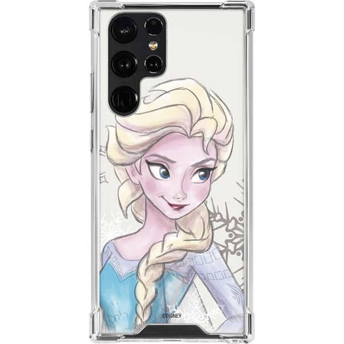 Disney Frozen Elsa Snowflakes Art Galaxy S23 Ultra Clear Case