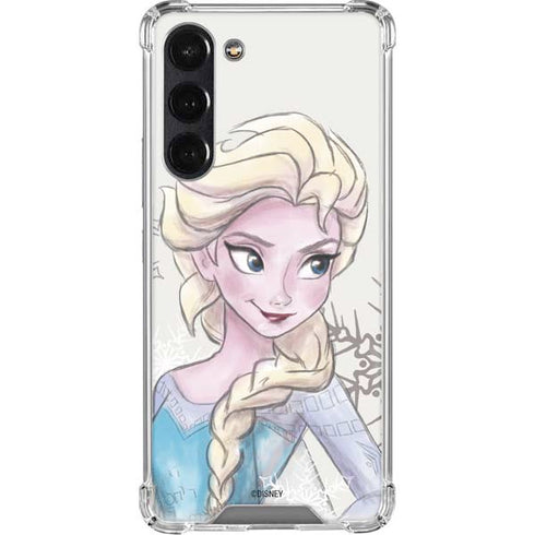 Disney Frozen Elsa Snowflakes Art Galaxy S24 FE Clear Case