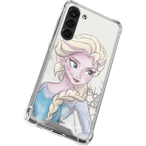 Disney Frozen Elsa Snowflakes Art Galaxy S24 FE Clear Case