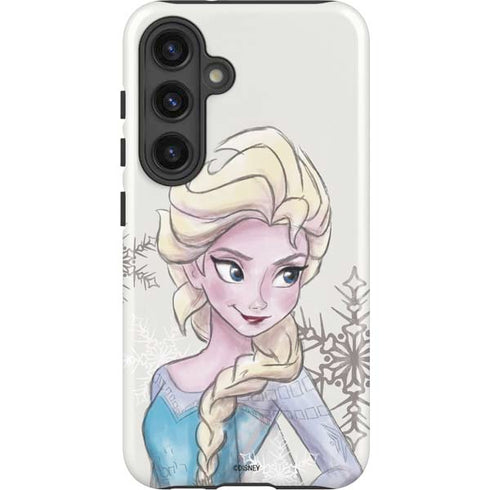 Disney Frozen Elsa Snowflakes Art Galaxy S25 Impact Case