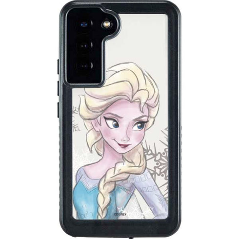 Disney Frozen Elsa Snowflakes Art Galaxy S24 Plus Waterproof Case
