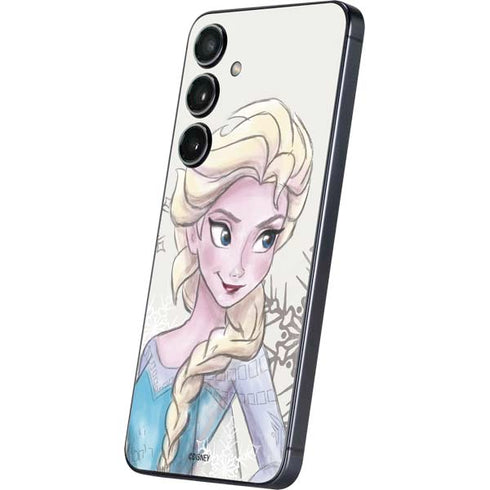 Disney Frozen Elsa Snowflakes Art Galaxy S24 Skin