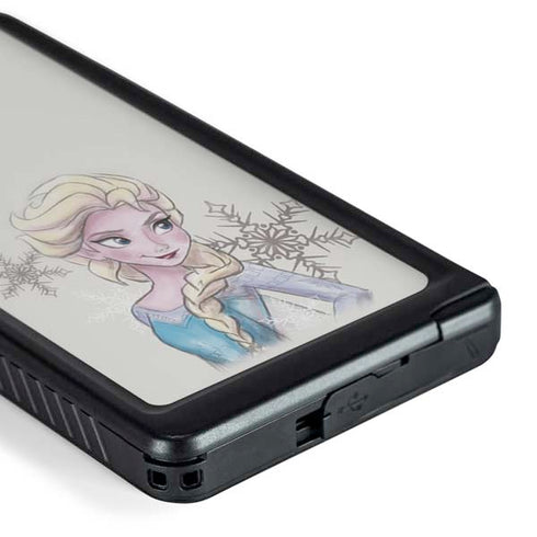 Disney Frozen Elsa Snowflakes Art Galaxy S24 Ultra Waterproof Case