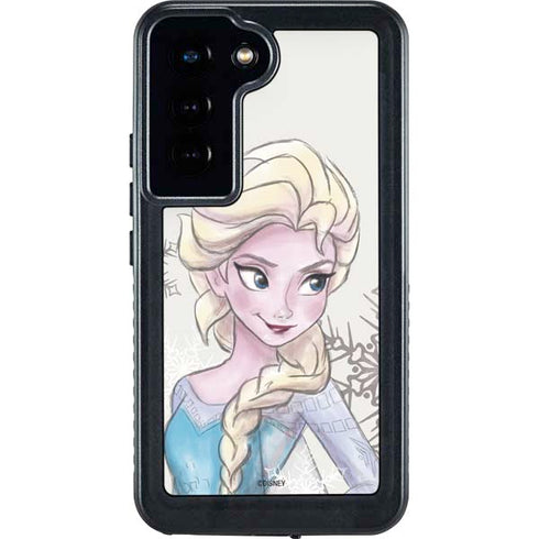 Disney Frozen Elsa Snowflakes Art Galaxy S24 Waterproof Case