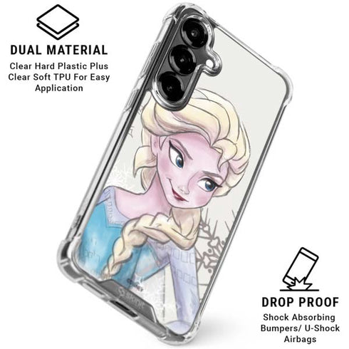 Disney Frozen Elsa Snowflakes Art Galaxy S26 Clear Case
