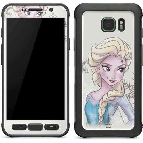 Disney Frozen Elsa Snowflakes Art Galaxy S7 Active Skin