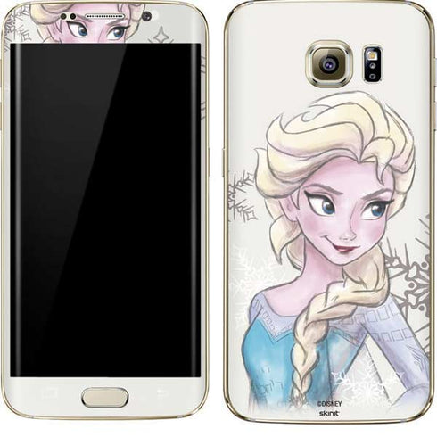 Disney Frozen Elsa Snowflakes Art Galaxy S7 Edge Skin