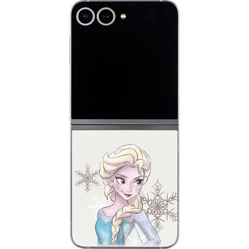 Disney Frozen Elsa Snowflakes Art Galaxy Z Flip6 Skin