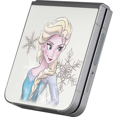 Disney Frozen Elsa Snowflakes Art Galaxy Z Flip6 Skin
