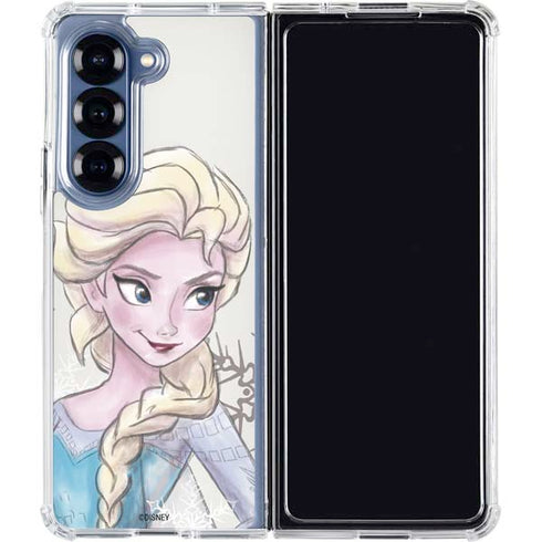 Disney Frozen Elsa Snowflakes Art Galaxy Z Fold6 Clear Case