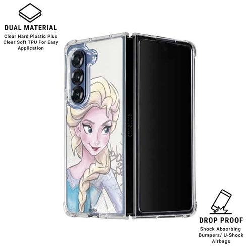 Disney Frozen Elsa Snowflakes Art Galaxy Z Fold6 Clear Case