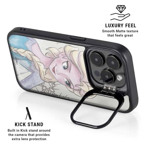 Disney Frozen Elsa Snowflakes Art iPhone 13 Pro Kickstand Case