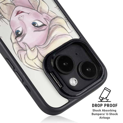 Disney Frozen Elsa Snowflakes Art iPhone 15 Plus Kickstand Case