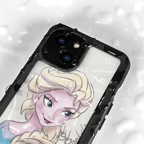 Disney Frozen Elsa Snowflakes Art iPhone 15 Plus Waterproof Case