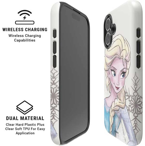 Disney Frozen Elsa Snowflakes Art iPhone 16 Magsafe Impact Case