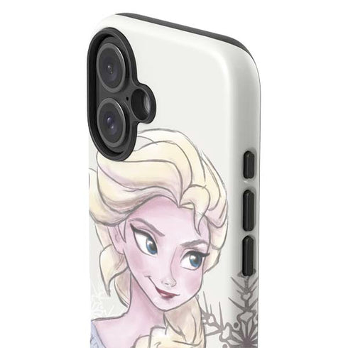 Disney Frozen Elsa Snowflakes Art iPhone 16 Plus Impact Case