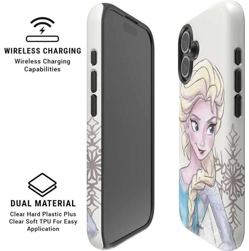 Disney Frozen Elsa Snowflakes Art iPhone 16 Plus Magsafe Impact Case
