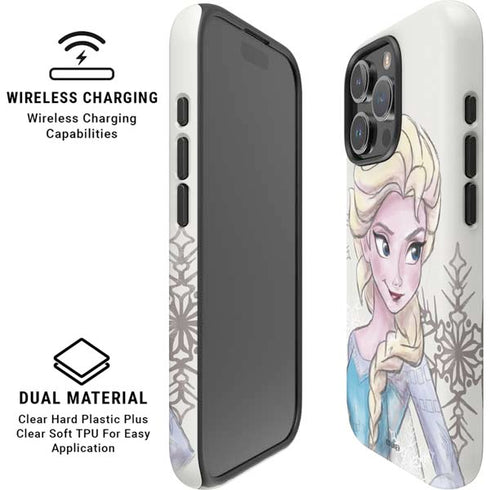 Disney Frozen Elsa Snowflakes Art iPhone 16 Pro Max Magsafe Impact Case