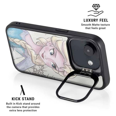Disney Frozen Elsa Snowflakes Art iPhone 16e Kickstand Case