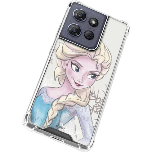 Disney Frozen Elsa Snowflakes Art Moto G 5G (2025) Clear Case