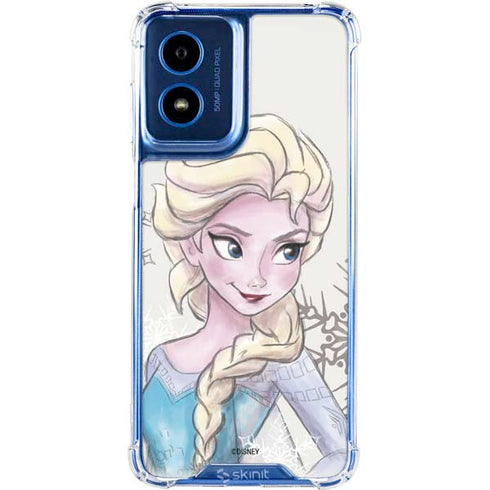 Disney Frozen Elsa Snowflakes Art Moto G 5G (2024) Clear Case