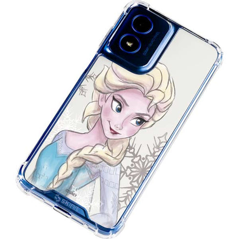 Disney Frozen Elsa Snowflakes Art Moto G Play 4G (2024) Clear Case