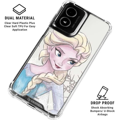 Disney Frozen Elsa Snowflakes Art Moto G Power 5G (2024) Clear Case