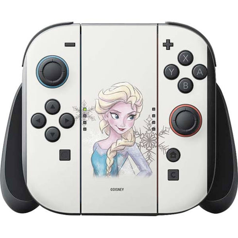 Disney Frozen Elsa Snowflakes Art Nintendo Switch 2 (2025) with Joy-Con Skin