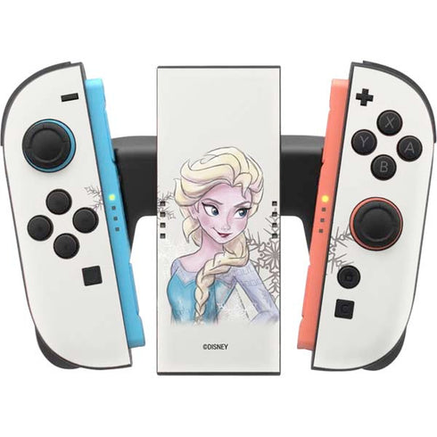 Disney Frozen Elsa Snowflakes Art Nintendo Switch 2 (2025) Joy-Con Controller Skin