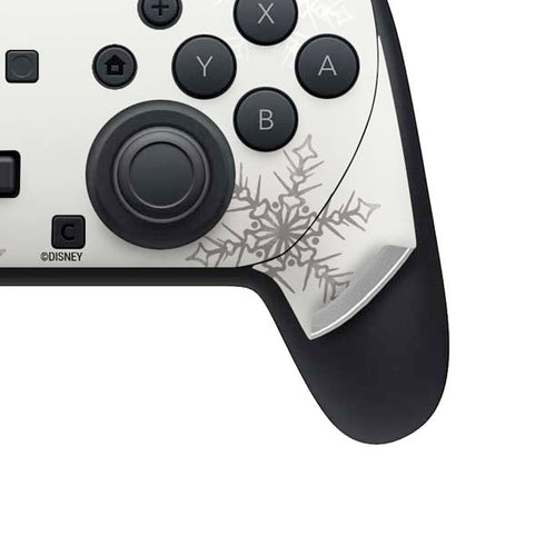Disney Frozen Elsa Snowflakes Art Nintendo Switch 2 (2025) Pro Controller Skin